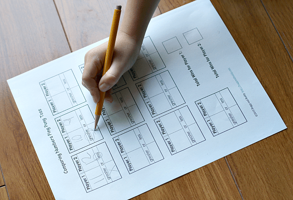 free printable scoresheet for comparing numbers game