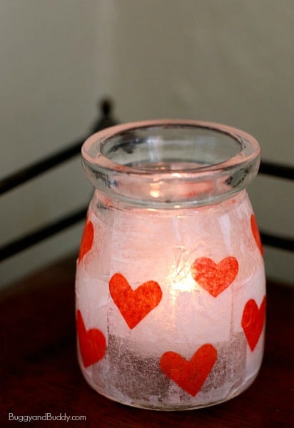 Perfect for Valentine's Day! (Heart Votive Craft for Kids)~ BuggyandBuddy.com