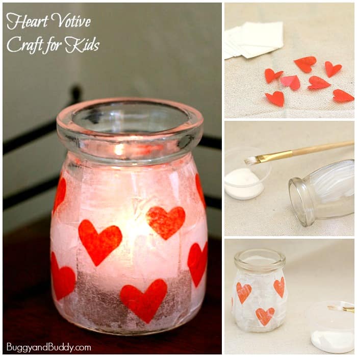 Easy Valentine's Day Craft for Kids: Heart Votives