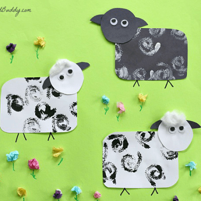 Stamped Sheep Craft for Kids