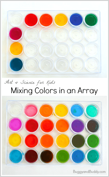 Art and Science for Kids: Mixing Colors in an Array~ BuggyandBuddy.com