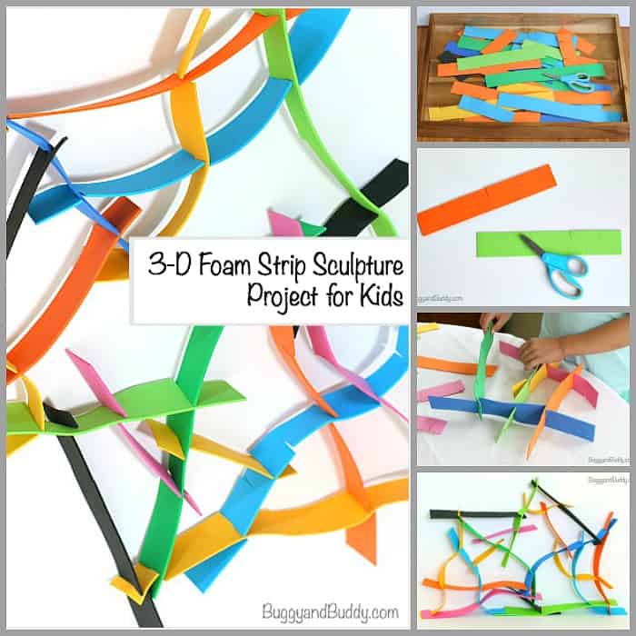 Building Activity for Kids: 3-D Foam Strip Sculptures