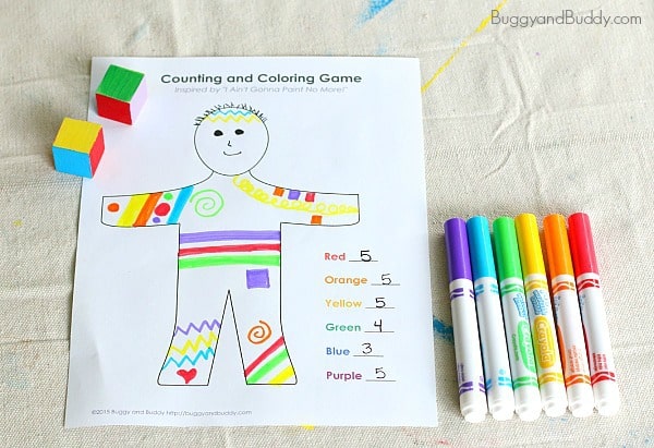 Drawing and Counting Math Game for Kids Inspired by the Book, I Ain't Gonna Paint No More! (Free Printable) ~ BuggyandBuddy.com