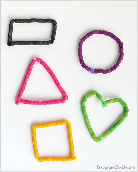 math for kids: learning about shapes with a shape necklace