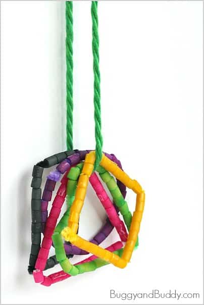 Math for Kids: Shape Necklace Craft Using Dyed Pasta~ BuggyandBuddy.com