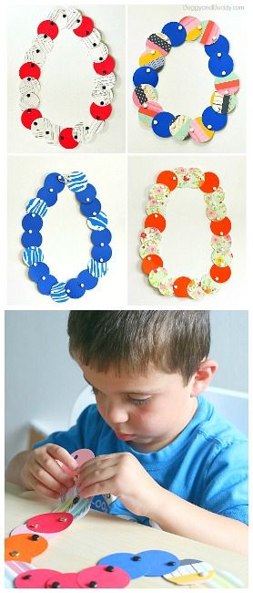 paper circle necklace craft for kids