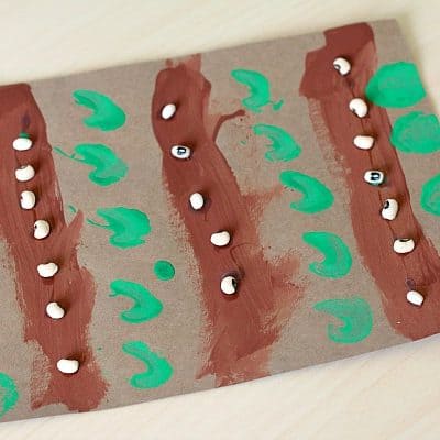 Garden Themed Process Art for Preschoolers with Vegetable Stamping