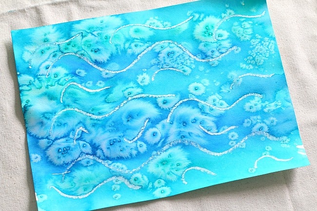 watercolor and salt art for kids