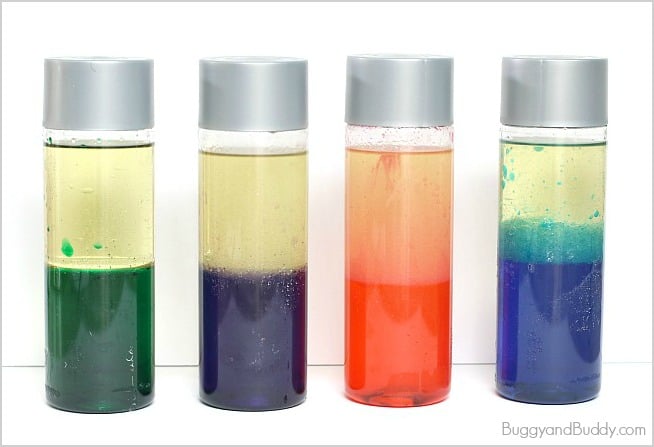 Cool Science Experiment for Kids: Explore Liquid Density with Sensory Bottles