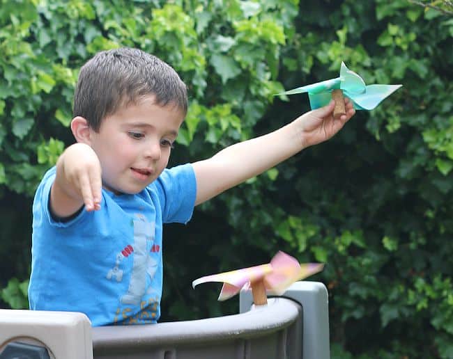 STEM and STEAM Activity for Kids: Paper Helicopter Pinwheel (with Free Template)