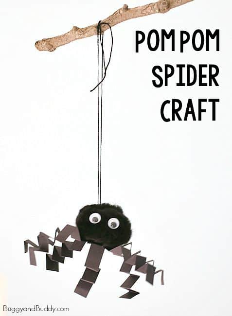 Halloween for Kids: Pom Pom Spider Craft ~ BuggyandBuddy.com