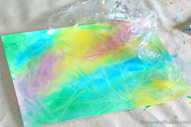 painting with plastic wrap