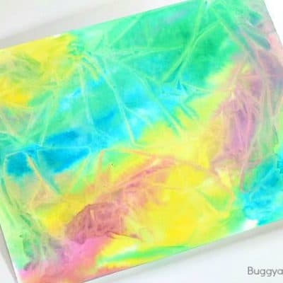 Process Art for Kids Using Plastic Wrap and Watercolor Paint