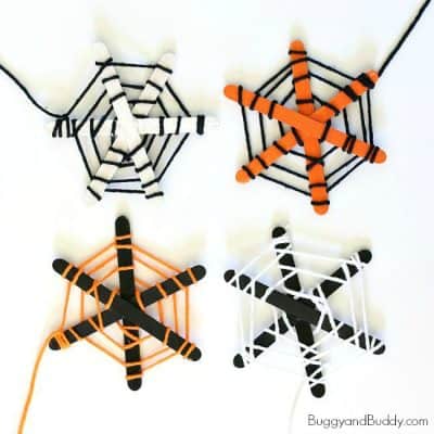 Spider Web Craft for Kids for Halloween Using Yarn