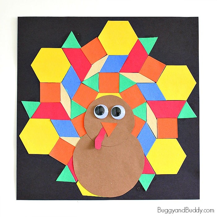Easy Thanksgiving Crafts: Turkey Craft for Kids Using Paper Shapes