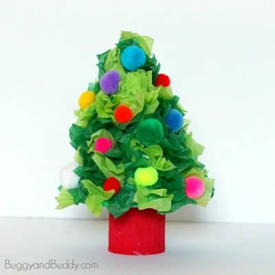 Christmas Tree Craft Using Tissue Paper