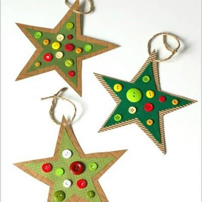 Button Star Christmas Ornament Craft for Kids Inspired by Corduroy