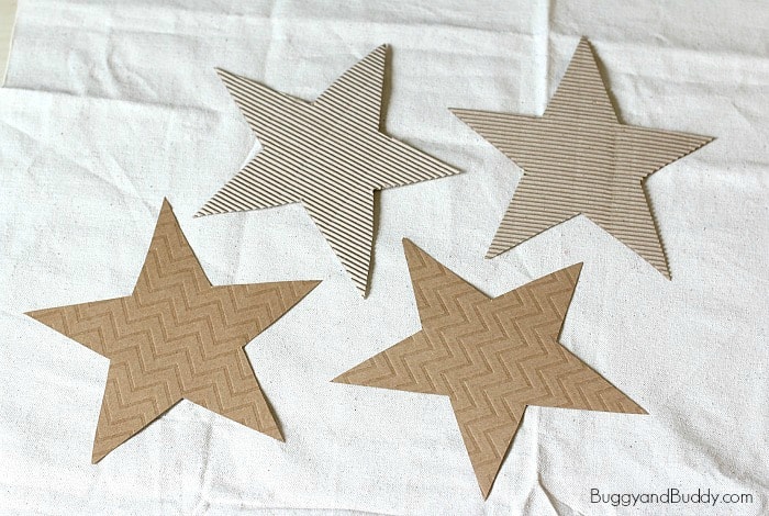 cut out brown stars using the free star template