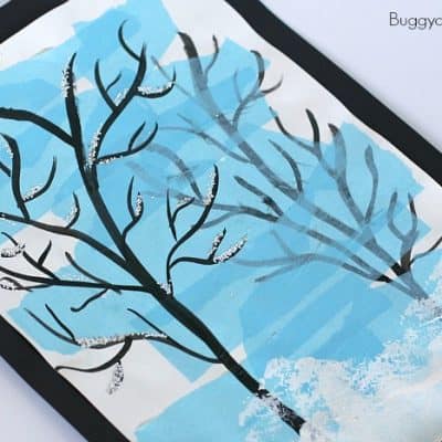 Silhouette Winter Tree Art Project for Kids