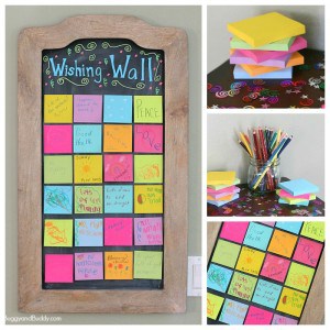 Wishing Wall Activity for New Year's Eve- Fun activity for kids and family using sticky notes!