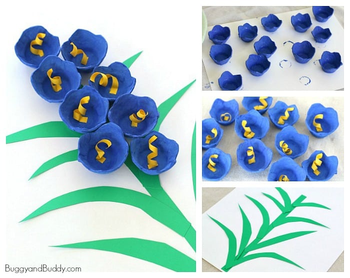 Bluebells for Spring: Egg Carton Flower Craft for Kids- Perfect for spring, Easter, and Mother's Day! ~ BuggyandBuddy.com