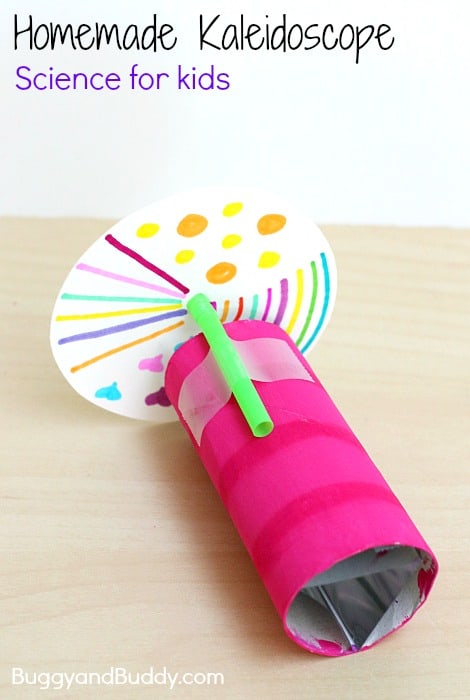 STEM/STEAM and Science for Kids: How to Make a Kaleidoscope using a cardboard tube- explore light, reflections, and symmetry! (Meets NGSS- Next Generation Science Standards) ~ BuggyandBuddy.com