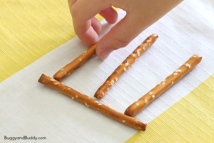 ABC's for Preschool: Make letters of the alphabet using pretzels