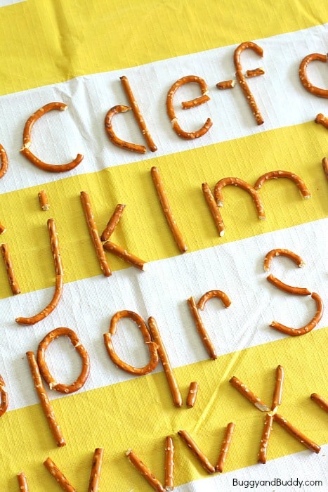 ABC's for Preschool: Make letters of the alphabet using pretzels