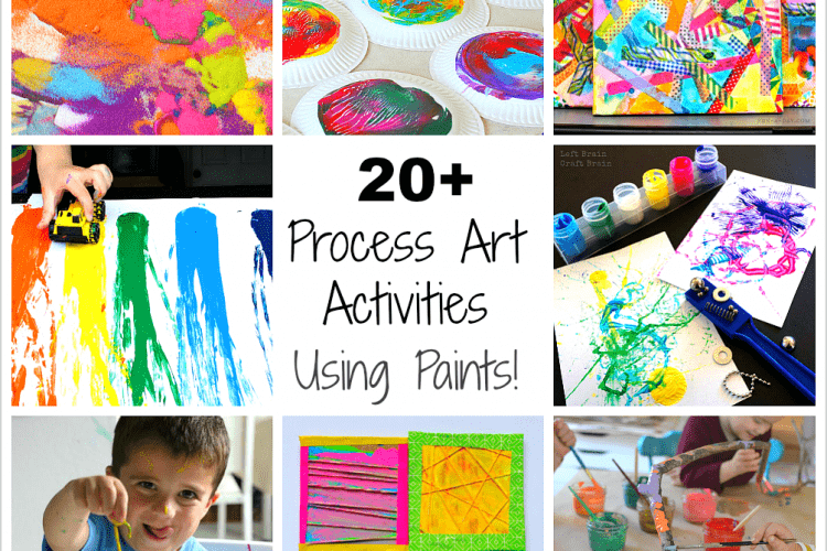 20+ Process Art Activities for Preschoolers using tempera and watercolor paints!