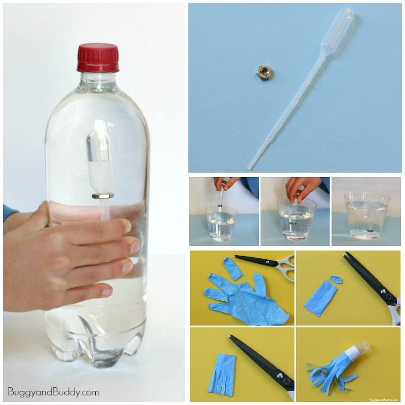 Cool Science for Kids: How to Make a Cartesian Diver (and a Squidy Diver)- Fun STEM activity for elementary kids! ~ BuggyandBuddy.com