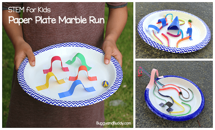 STEM Challenge for Kids: Create a paper plate marble maze