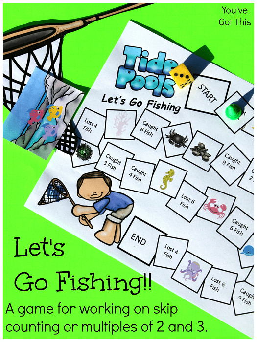Skip Counting Math Game for Kids Inspired by the Oceans and Tide Pools