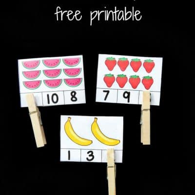 Counting Activity: Fruit Themed Count and Clip Cards