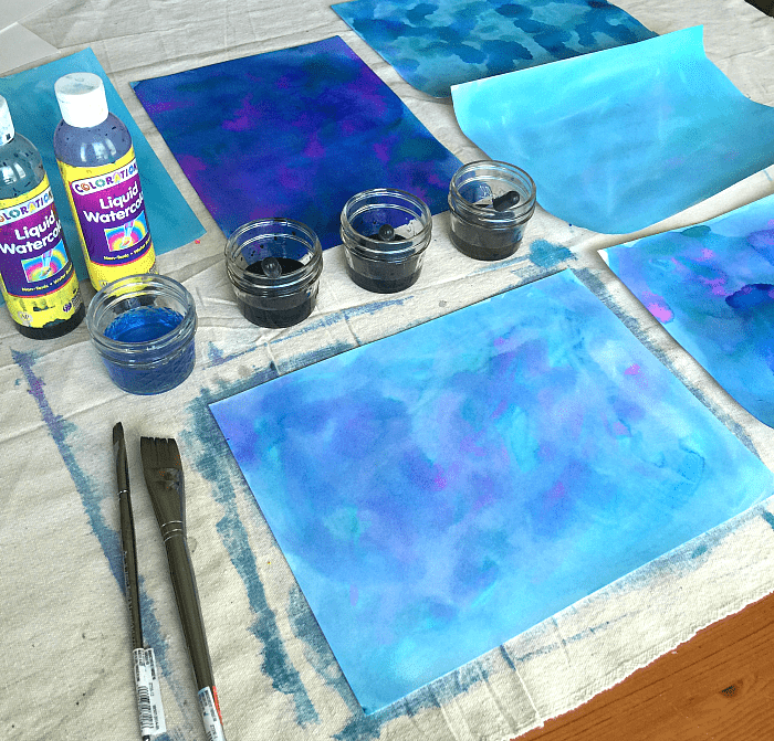 paint a night sky background using watercolor paints