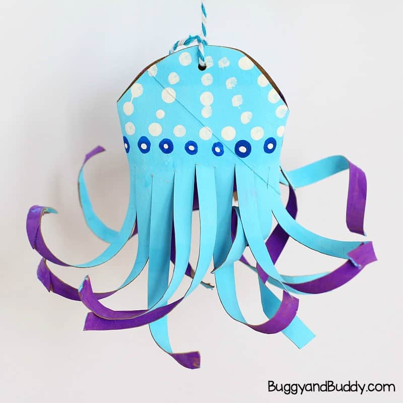 cardboard tube jellyfish craft for kids
