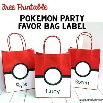 Pokemon Party Favor Bag with Free Printable