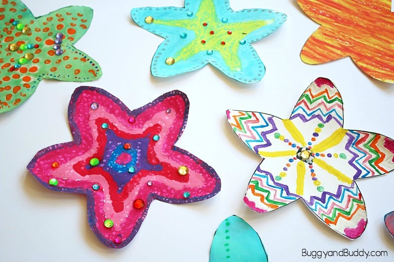 starfish art project for kids with free starfish template printable