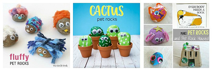 pet rock crafts for kids with painted rocks