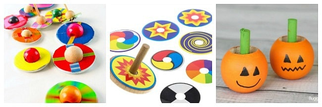 spinning top science, spinning top crafts for kids and spinning top toys