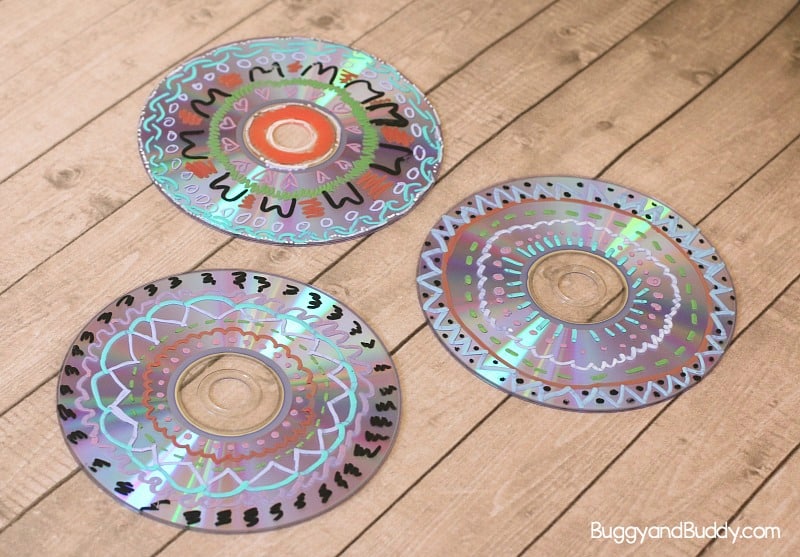 decorate your used cd for making a spinning top