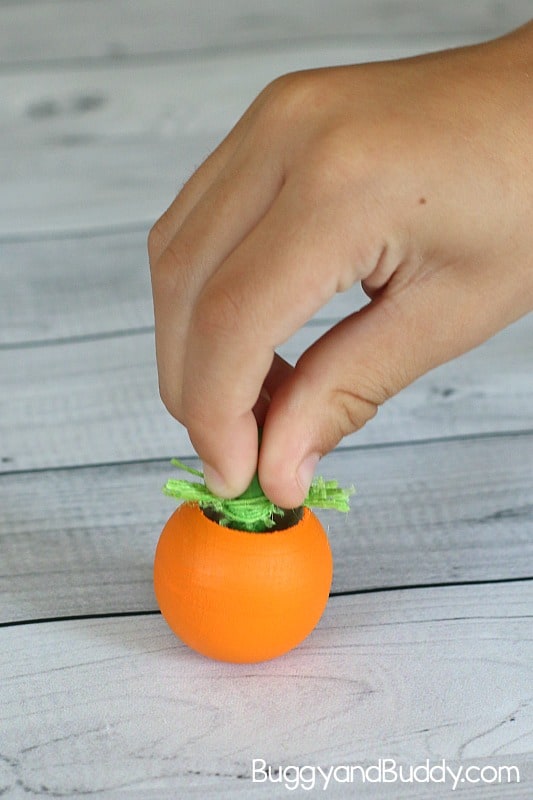 pumpkin spinning tops craft and science activity for kids for fall or Halloween