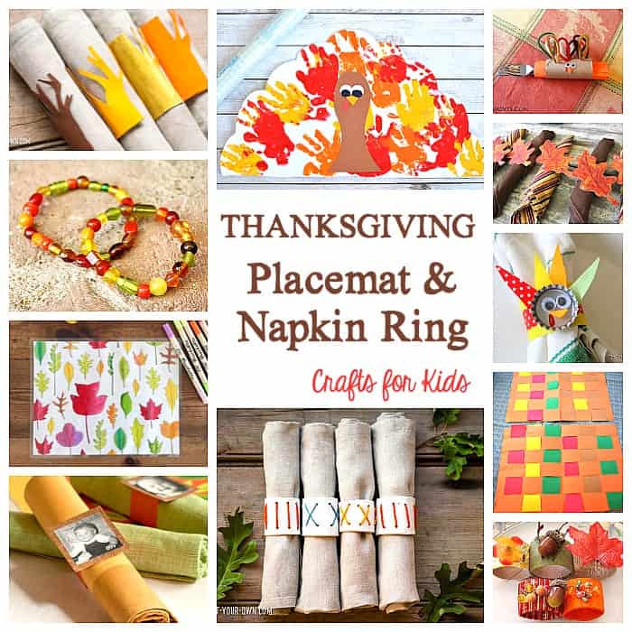 Thanksgiving Placemat Crafts and Napkin Ring Crafts for Kids