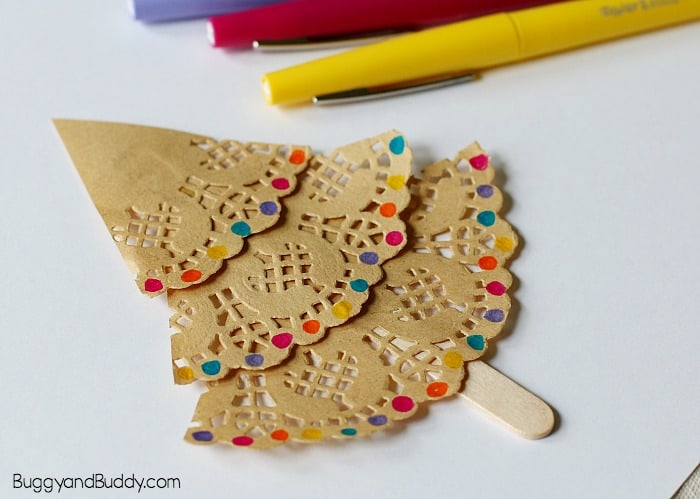 decorate your paper doily christmas tree ornament craft for kids