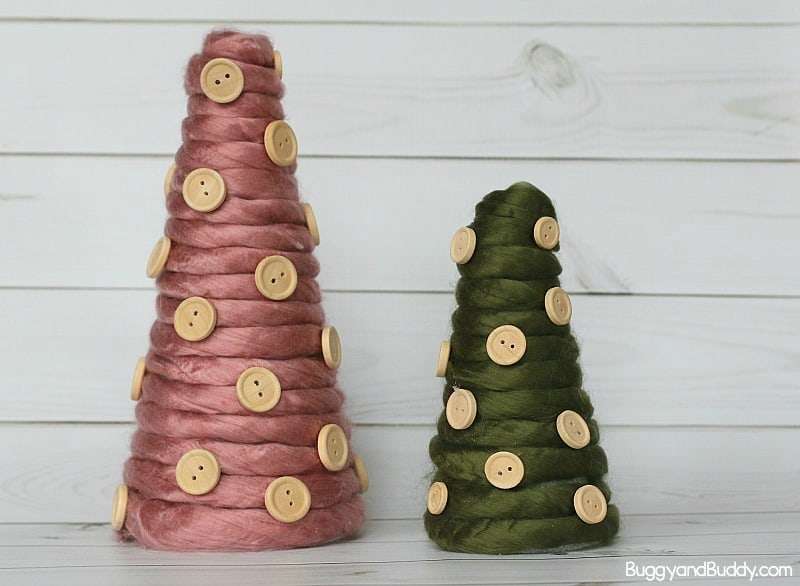 Yarn Wrapped Christmas Tree Craft - Buggy and Buddy