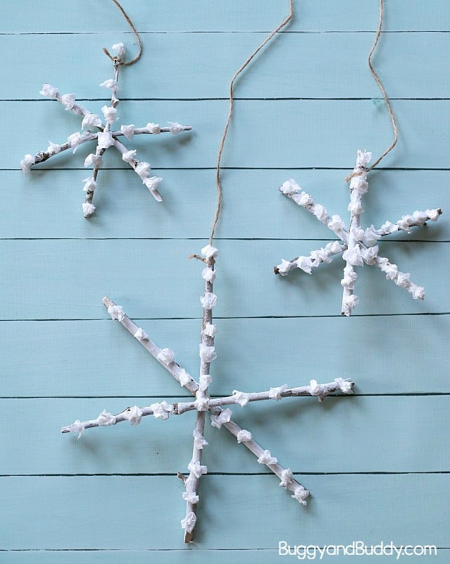 Twig Snowflake Craft for Kids: Winter Process Art for Preschool and Kindergarten using sticks!