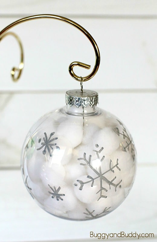 pom pom and bulb christmas ornament craft for kids