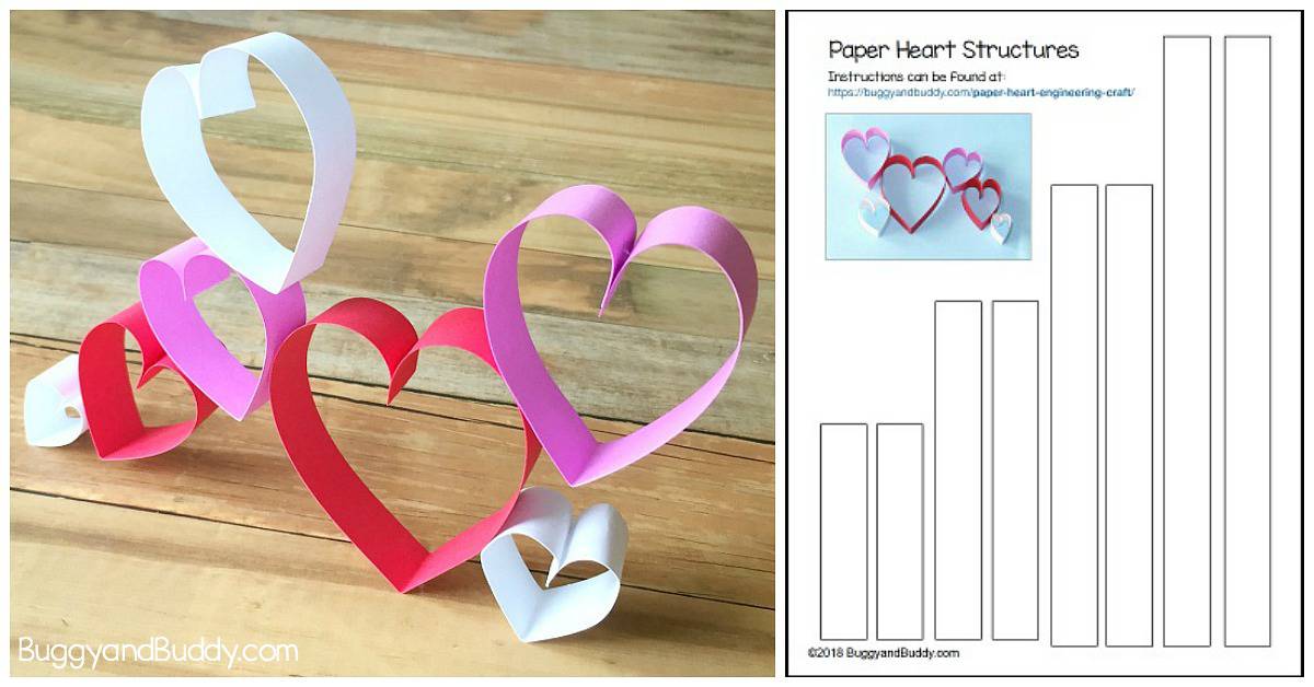 valentine's day craft for kids using paper hearts with free printable template