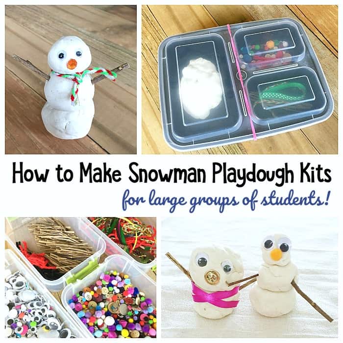 DIY Snowman Playdough Kit: Winter sensory play for kids and perfect for the preschool or kindergarten classroom!
