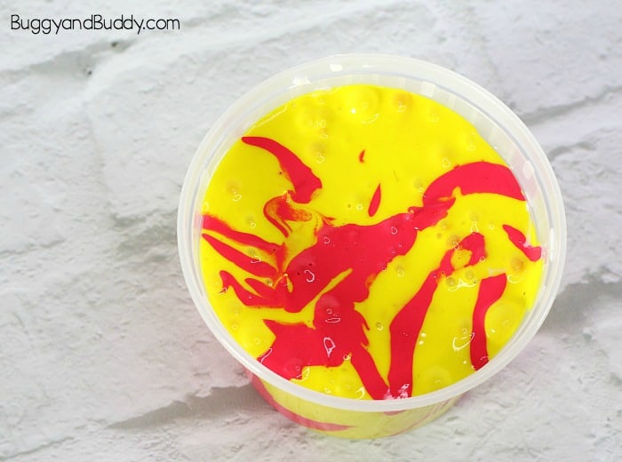 butter slime or model magic slime stored in an airtight container