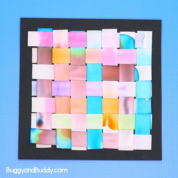 woven chromatography art project for kids- sTEAM / STEM activity